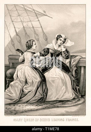 mary leaving scots france queen alamy similar ives 1870 loc lithograph currier
