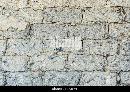 texture of bricks made of clay and straw Stock Photo