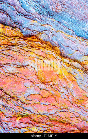 Colourful sedimentary rocks formed by the accumulation of sediments – natural rock layers backgrounds, patterns and textures - abstract graphic design Stock Photo