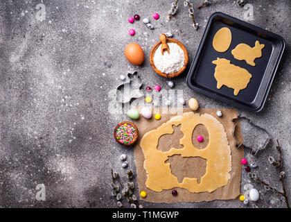 Gingerbread dough for cooking Easter cookies Stock Photo