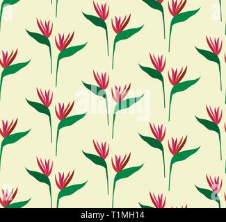 Leaves semless pattern. Tropical, flowers background. Green grass texture Stock Vector