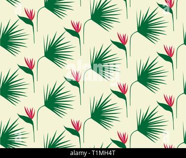 Leaves semless pattern. Tropical, flowers background. Green grass texture Stock Vector