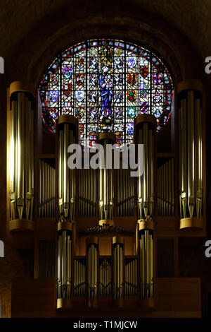 Metzler organ in the monastery of Poblet (2012), Conca de Barberà, Tarragona, Catalonia, Spain. Stock Photo