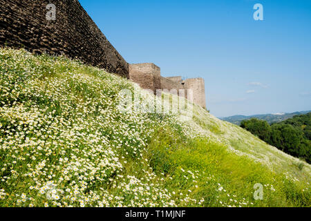The medieval walls of Noudar castle, Alentejo, Portugal Stock Photo