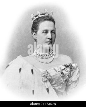 1897 photograph of Olga Constantinovna of Russia, Queen consort of the Hellenes, wife of King George I of Greece. Stock Photo