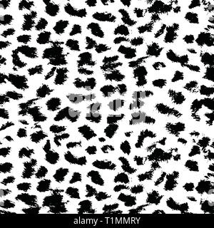 Leopard pattern texture over white background, vector illustration. Animal print for textile design Stock Vector