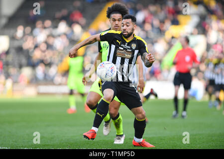 23rd March 2019 , Meadow Lane, Nottingham, England; Sky Bet League Two, Notts County vs Exeter City ; Kane Hemmings (15) of Notts County   Credit Jon Hobley/News Images Stock Photo