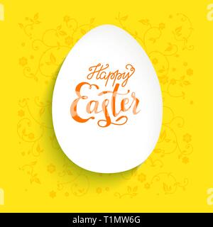 Easter egg shape with space for text. Happy Easter card. Stock Vector