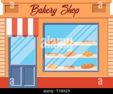 Vector modern cafe detailed facade in flat style. Vector illustration. Flat style illustration Stock Vector