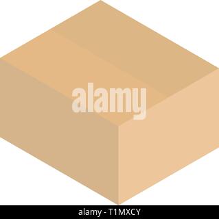 Simple isometric design style cardboard box vector Stock Vector