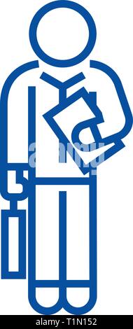 Financial consultant 32 line icon concept. Financial consultant 32 flat  vector symbol, sign, outline illustration. Stock Vector