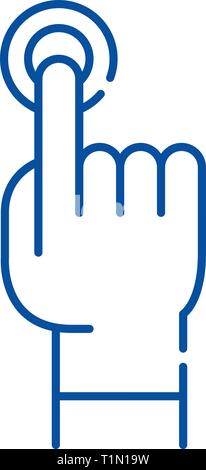 Finger tapping line icon concept. Finger tapping vector linear ...