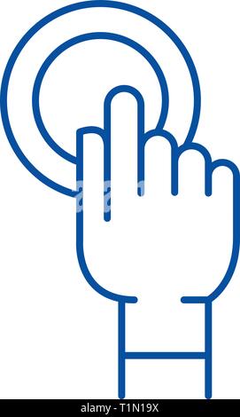Finger touch line icon concept. Finger touch flat  vector symbol, sign, outline illustration. Stock Vector