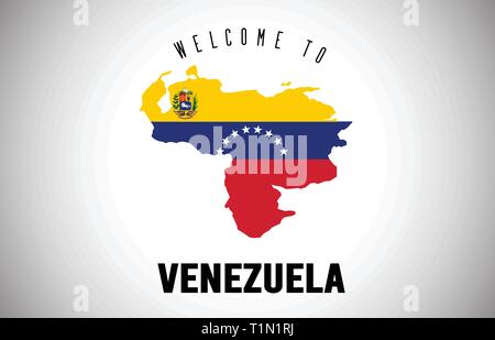 Venezuela Map Flag And Text Illustration Stock Vector Image Art Alamy