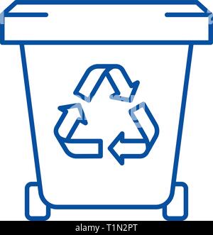 Garbage storage line icon concept. Garbage storage flat  vector symbol, sign, outline illustration. Stock Vector