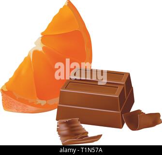 Orange & chocolate together,vector Stock Vector
