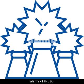 Hay bales line icon concept. Hay bales flat  vector symbol, sign, outline illustration. Stock Vector