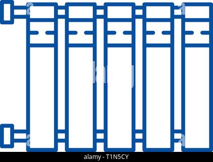 Heater battery line icon concept. Heater battery flat  vector symbol, sign, outline illustration. Stock Vector