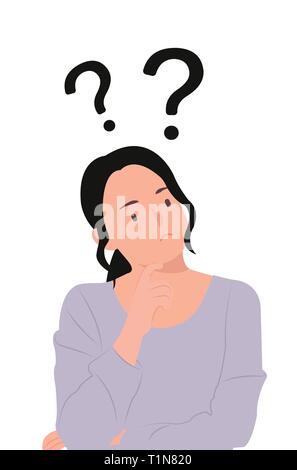 Confused man thinking pose with question mark Vector Image