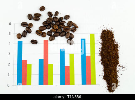 Infographic and coffee beans Stock Photo