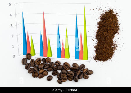 Infographic and coffee beans Stock Photo