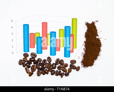 Infographic and coffee beans Stock Photo