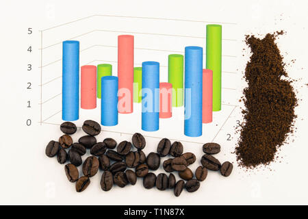 Infographic and coffee beans Stock Photo