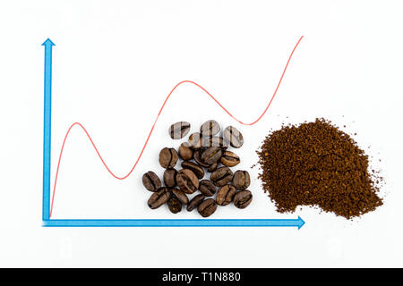 Infographic and coffee beans Stock Photo