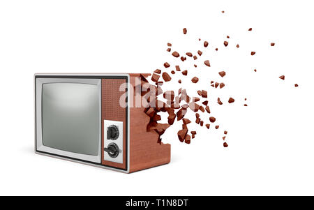 Vintage TV set, 3D rendering isolated on white background Stock Photo ...