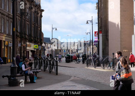 Dundee, Scotland, UK - March 23, 2019: People busy shopping in Wellgate in the City Centre of Dundee in Scotland. Stock Photo