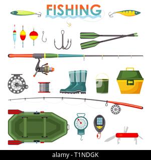 Tackle box fishing hooks Stock Vector Images - Alamy