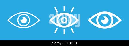 Different eye icons and symbols illustration flat design Stock Vector