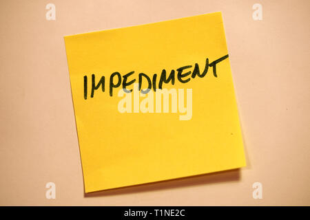 Yellow Sticky Note Scrum Agile Impediment Stock Photo