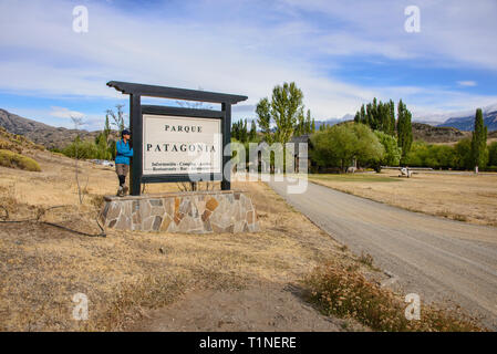 Entrance to Patagonia National Park, Aysen, Patagonia, Chile Stock Photo