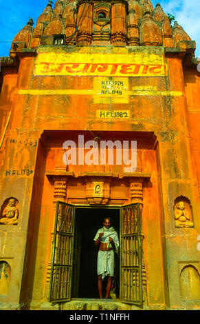 Indian festival and rituals at Ganga river in Varanasi or Benares, India Stock Photo