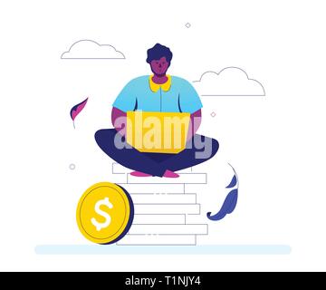 Making money - flat design style colorful illustration Stock Vector