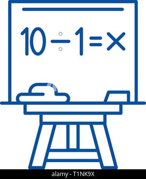 Maths line icon concept. Maths flat  vector symbol, sign, outline illustration. Stock Vector