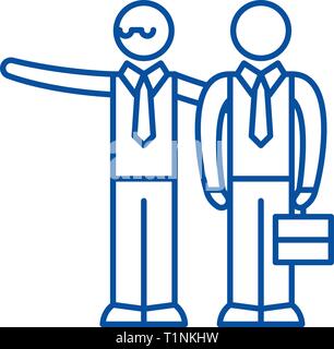 Mentoring line icon concept. Mentoring flat  vector symbol, sign, outline illustration. Stock Vector