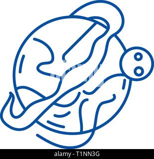 Optimal logistics line icon concept. Optimal logistics flat  vector symbol, sign, outline illustration. Stock Vector