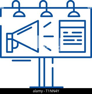 Outdoor Advertising Banner Line Icon Concept Outdoor Advertising