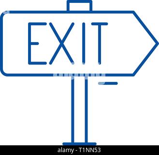 Output line icon concept. Output flat  vector symbol, sign, outline illustration. Stock Vector
