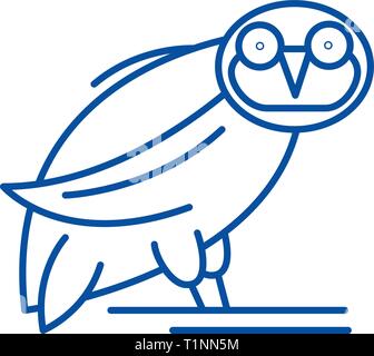 Owl line icon concept. Owl flat  vector symbol, sign, outline illustration. Stock Vector