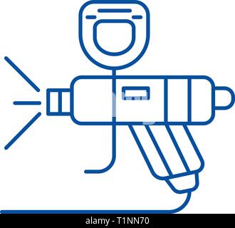 Paint car service line icon concept. Paint car service flat  vector symbol, sign, outline illustration. Stock Vector