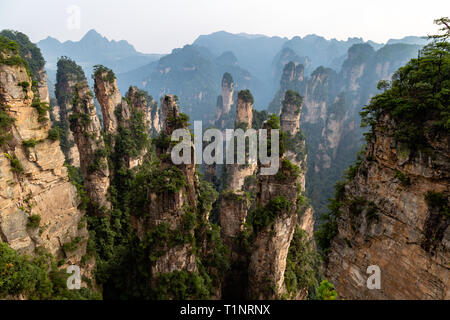 The panorama called gathering soldiers in Laowuchang area in the Wulingyuan National Park, Zhangjiajie, Hunan, China. Wulingyuan National park was the Stock Photo