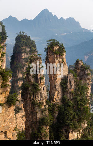 The panorama called gathering soldiers in Laowuchang area in the Wulingyuan National Park, Zhangjiajie, Hunan, China. Wulingyuan National park was the Stock Photo