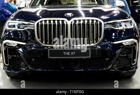 Salzburg, Austria - March 23rd, 2019: The all new BMW X7 from the front Stock Photo