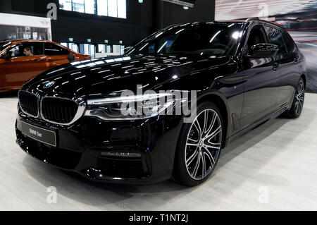 Salzburg, Austria - March 23rd, 2019: The 5 series BMW at the car show Stock Photo