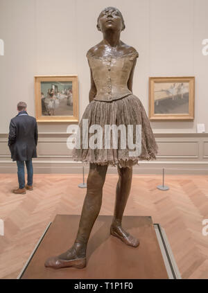 The Little Fourteen-Year-Old Dancer by Edgar Degas in Metropolitan Museum of Art New York Stock Photo