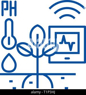 Horticulture automation line icon concept. Horticulture automation flat  vector symbol, sign, outline illustration. Stock Vector