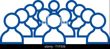 Human resources people line icon concept. Human resources people flat  vector symbol, sign, outline illustration. Stock Vector